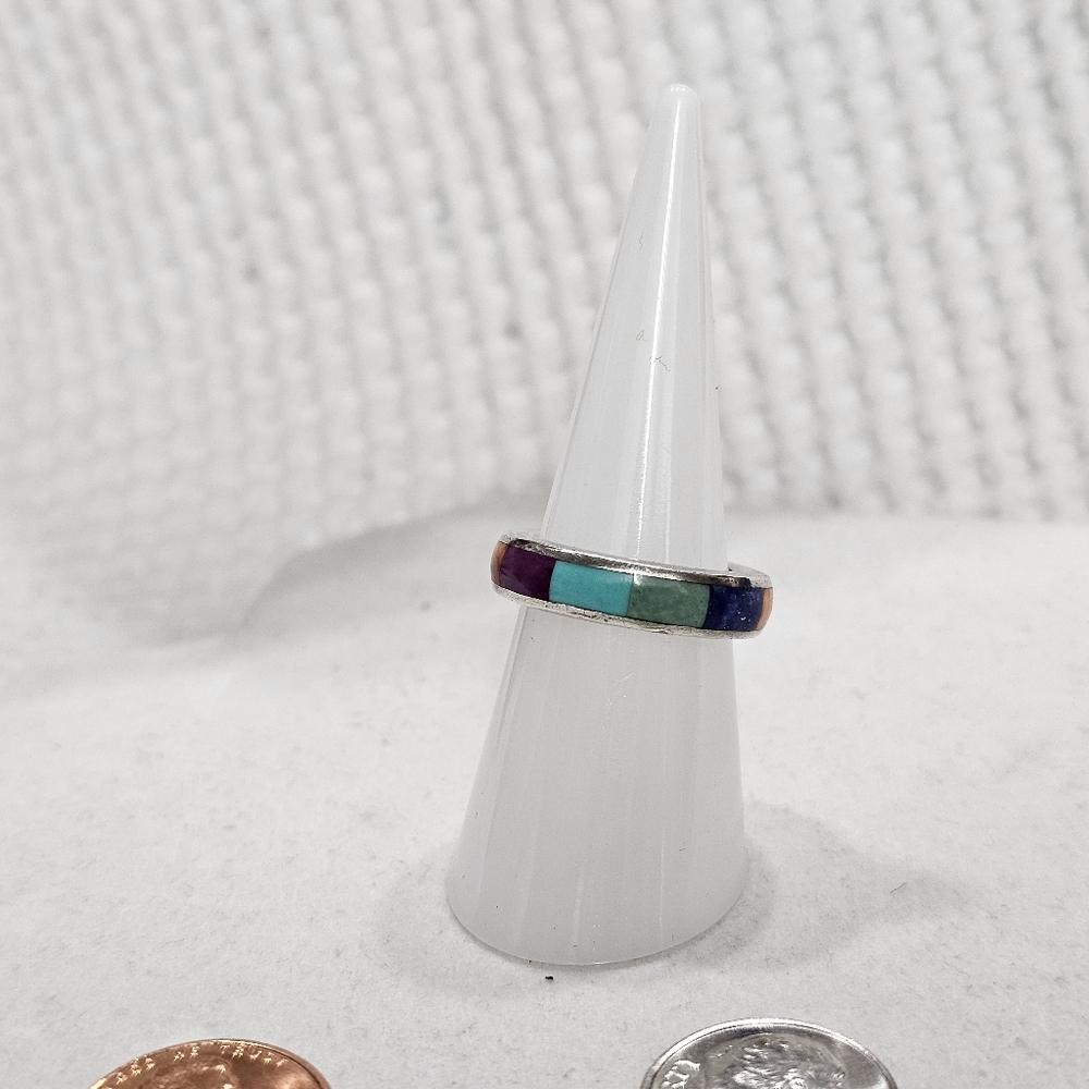 Gemstone 925 Band Ring Vintage PRICE FIRM - Picture 8 of 13